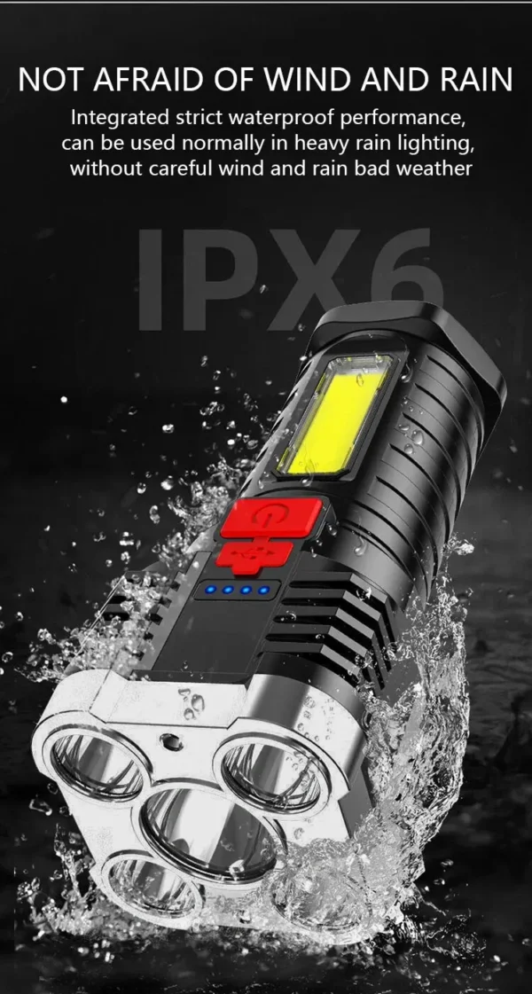 Linterna LED Recargable 5W - 3 Modos - Impermeable - Camping y Aventuras | Ouroshop - Bogotá y Colombia - Image 3