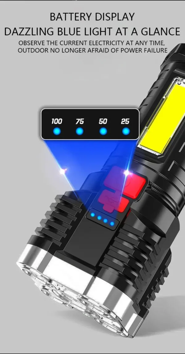 Linterna LED Recargable 5W - 3 Modos - Impermeable - Camping y Aventuras | Ouroshop - Bogotá y Colombia - Image 9