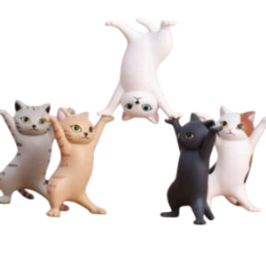 Adornos gatos bailarines portalapices