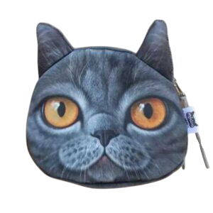 Monedero de Gato  gris 3D