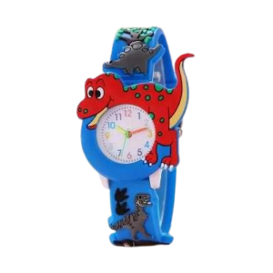 Reloj  azul de dinosaurio  3D para niños