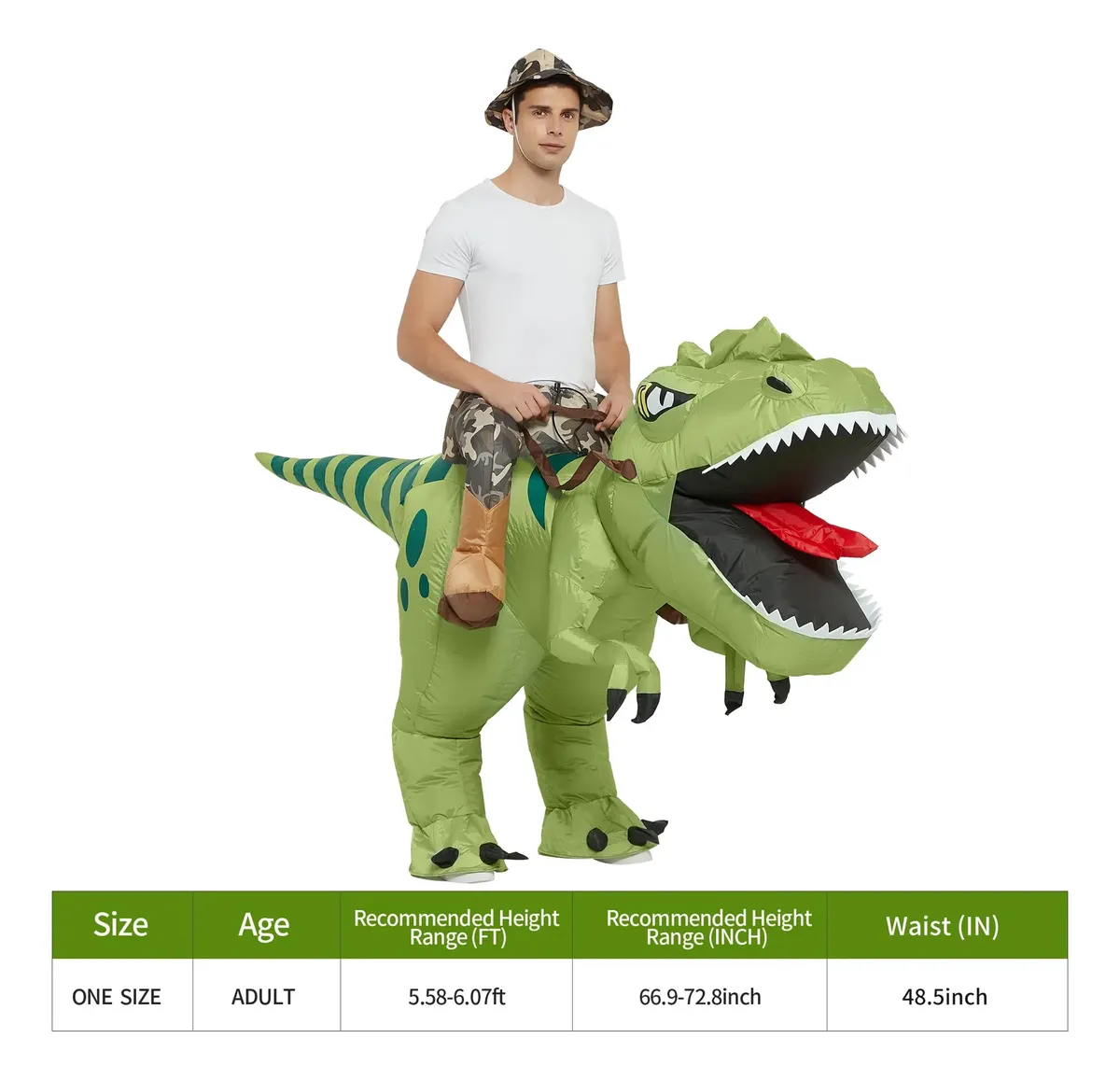 Traje de montar de dinosaurio inflable - Image 5
