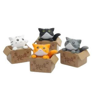 Mini Gato de 4 Piezas para Decoración del Hogar