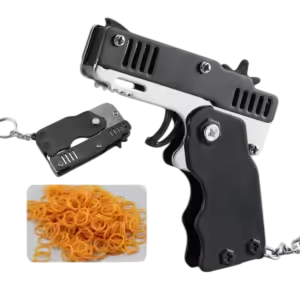 Pistola de Juguete de Simulación para Niños - Juguete Plegable Elástico con Banda de Goma