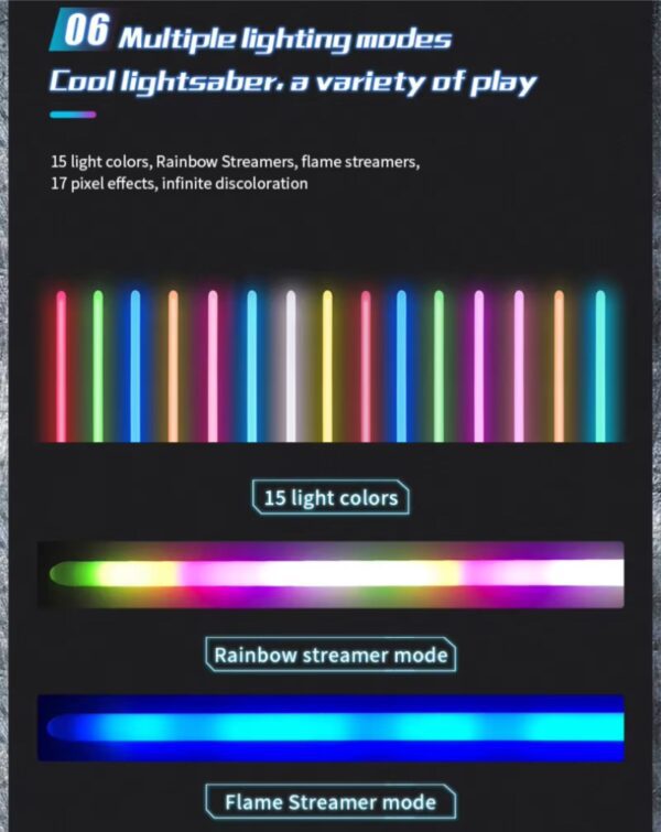 Sable de Luz 2 en 1 REikirc con 15 colores y efectos de luz - Image 8
