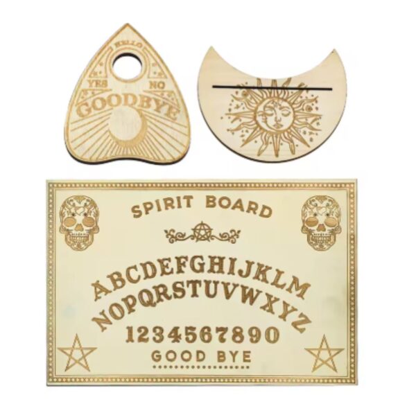 TABLA OUIJA PENDULO DE MADERA CON GRABADO METAFISICO MAGICO
