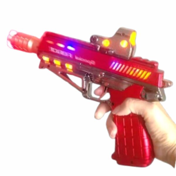 Pistola Eléctrica Iluminada con Luz LED, Sonido Realista y Pulverización de Agua