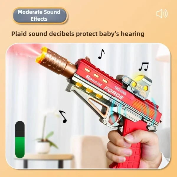 Pistola Eléctrica Iluminada con Luz LED, Sonido Realista y Pulverización de Agua - Image 3