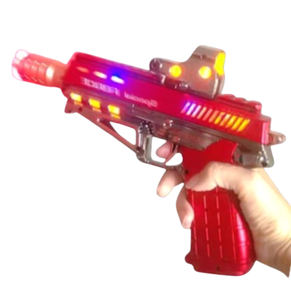 Pistola Eléctrica Iluminada con Luz LED, Sonido Realista y Pulverización de Agua