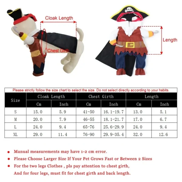 Disfraz Divertido de Perro/Gato Pirata – Talla L - Image 3