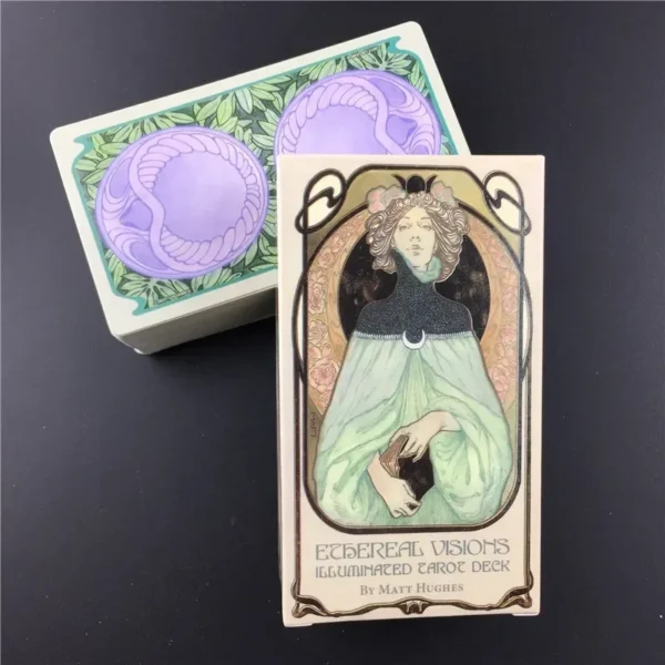 Baraja de Tarot Iluminada Ethereal Visions – 78 Cartas Místicas con Diseño Artístico - Image 5