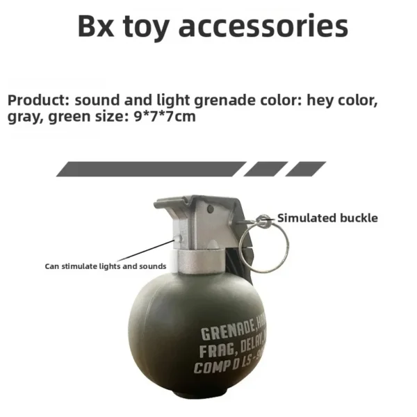Granada de Mano de Juguete – Estilo Militar con Efectos de Sonido y Luz - Image 4