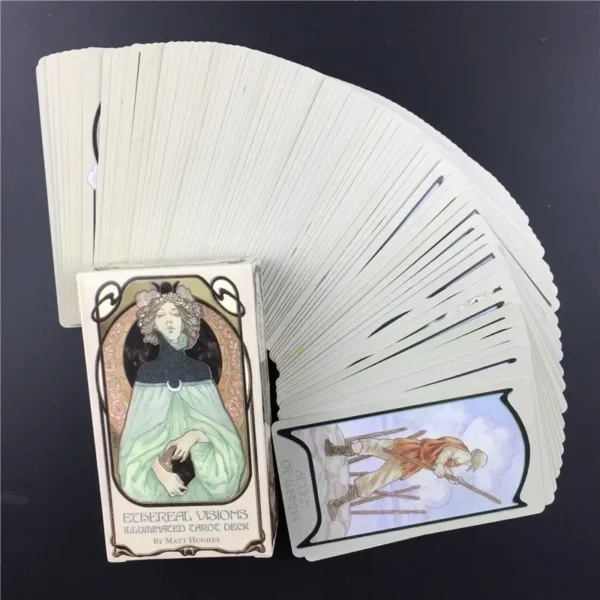 Baraja de Tarot Iluminada Ethereal Visions – 78 Cartas Místicas con Diseño Artístico - Image 6
