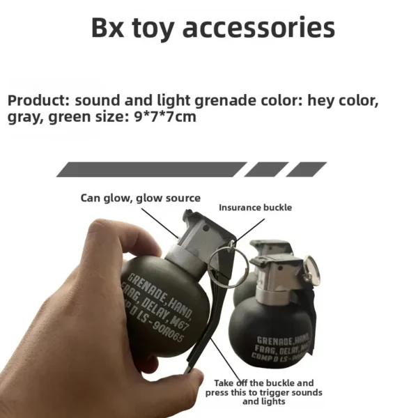 Granada de Mano de Juguete – Estilo Militar con Efectos de Sonido y Luz - Image 3