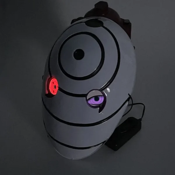 Máscara Brillante de Uchiha Obito – Máscara Blanca con LED, Ojos Rojos Sharingan - Image 8