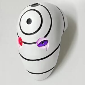 Máscara Brillante de Uchiha Obito – Máscara Blanca con LED, Ojos Rojos Sharingan