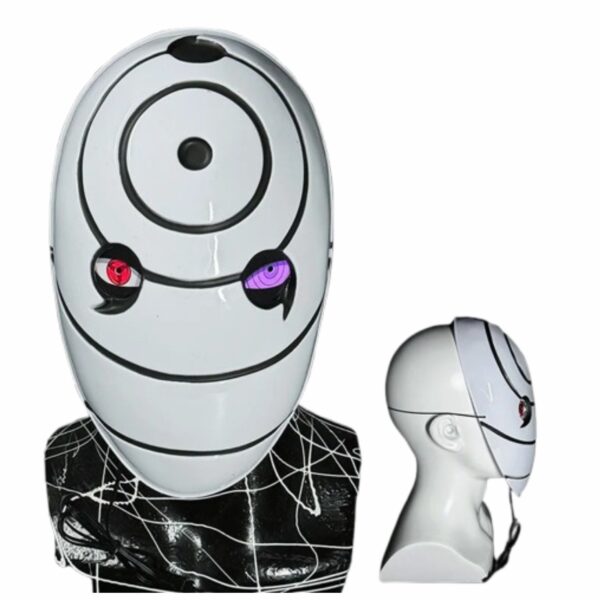 Máscara Brillante de Uchiha Obito – Máscara Blanca con LED, Ojos Rojos Sharingan - Image 2