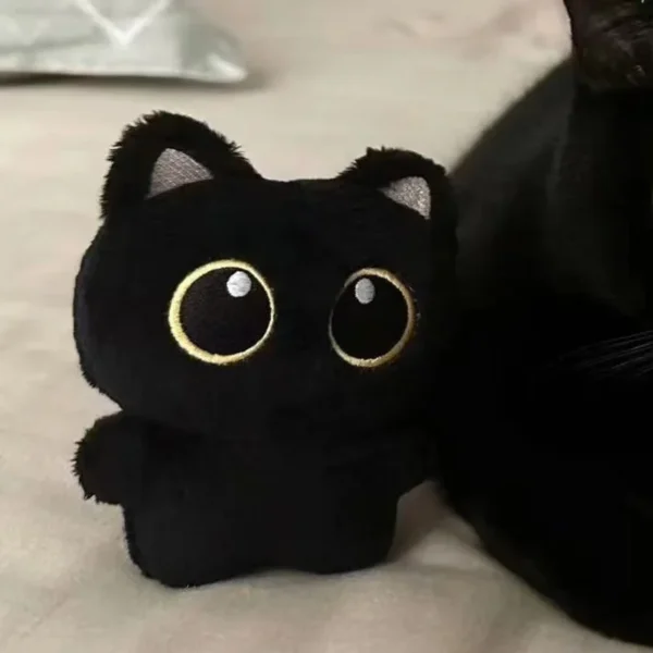 2(dos) Muñecos de Peluche Gato Negro –  Llavero Kawaii - Image 6