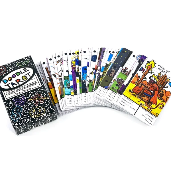Doodle Tarot – Baraja de 78 Cartas Ilustradas a Mano | Estilo Libre y Educativo | Edición en Inglés - Image 3