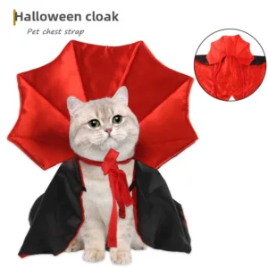 Capa de Halloween para Gatos – Disfraz Divertido y Original | Estilo Drácula | Talla Única Ajustable