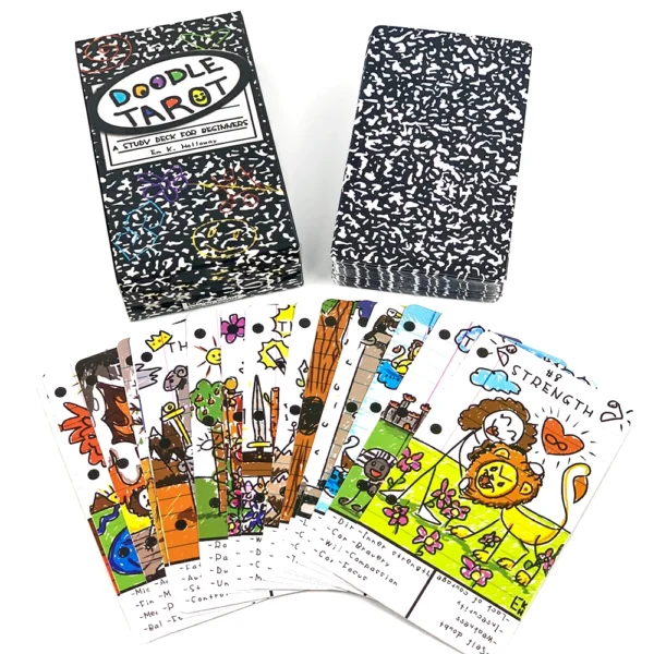 Doodle Tarot – Baraja de 78 Cartas Ilustradas a Mano | Estilo Libre y Educativo | Edición en Inglés - Image 5