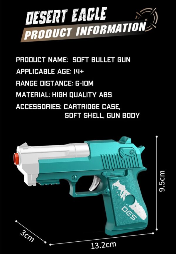 Pistola de Juguete Estilo Glock – Expulsión Realista de Cartuchos + 10 Dardos de Espuma - Image 5