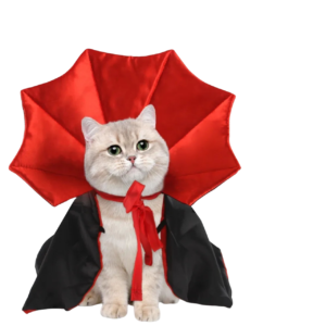 Capa de Halloween para Gatos – Disfraz Divertido y Original | Estilo Drácula | Talla Única Ajustable