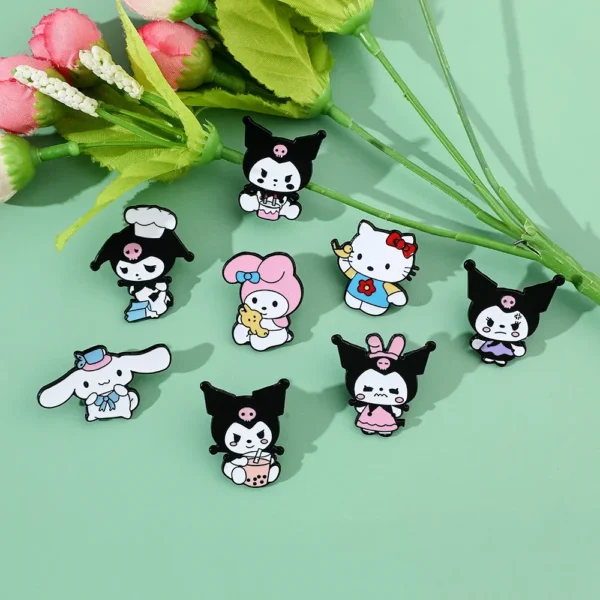 Set 8 Broches Hello Kitty & Kuromi | Moda Cute - Image 4