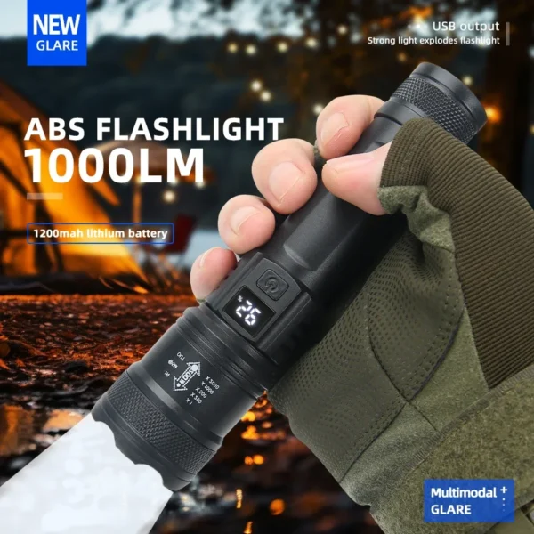 Linterna LED 10W Recargable + Power Bank - Zoom Ajustable - Impermeable - Emergencia | Ouroshop - Bogotá y Colombia - Image 7