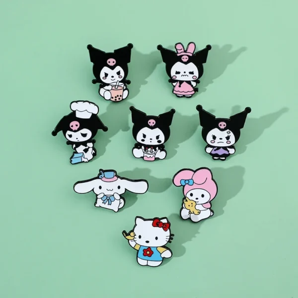 Set 8 Broches Hello Kitty & Kuromi | Moda Cute - Image 9