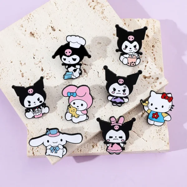 Set 8 Broches Hello Kitty & Kuromi | Moda Cute - Image 3