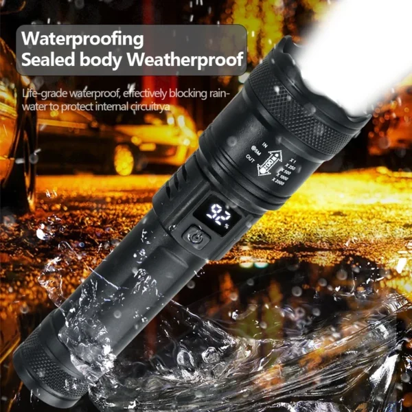 Linterna LED 10W Recargable + Power Bank - Zoom Ajustable - Impermeable - Emergencia | Ouroshop - Bogotá y Colombia - Image 6