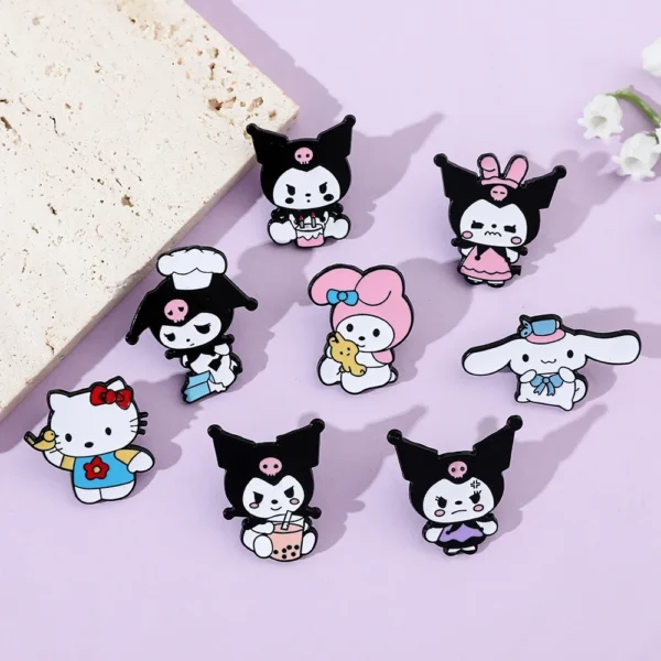 Set 8 Broches Hello Kitty & Kuromi | Moda Cute - Image 7