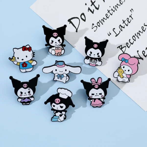 Set 8 Broches Hello Kitty & Kuromi | Moda Cute - Image 5