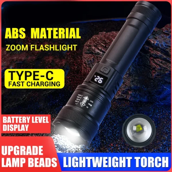 Linterna LED 10W Recargable + Power Bank - Zoom Ajustable - Impermeable - Emergencia | Ouroshop - Bogotá y Colombia - Image 3