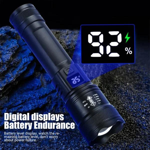 Linterna LED 10W Recargable + Power Bank - Zoom Ajustable - Impermeable - Emergencia | Ouroshop - Bogotá y Colombia - Image 4