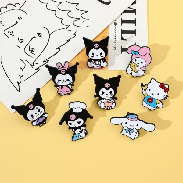 Set 8 Broches Hello Kitty & Kuromi | Moda Cute - Image 6