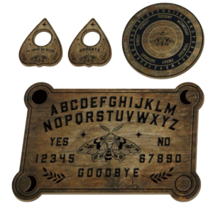 Kit para sesiones y rituales Tabla Ouija de Madera con Símbolos Místicos