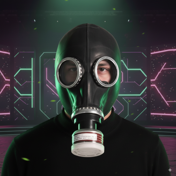 Máscara de  humo protección con Gafas Integradas – Cosplay Futurista | Diseño Cyberpunk - Image 2