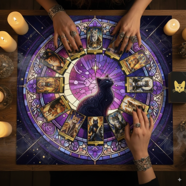 Combo Tarot de Gato + Mantel Ritual – Set Completo para Lecturas Místicas - Image 16