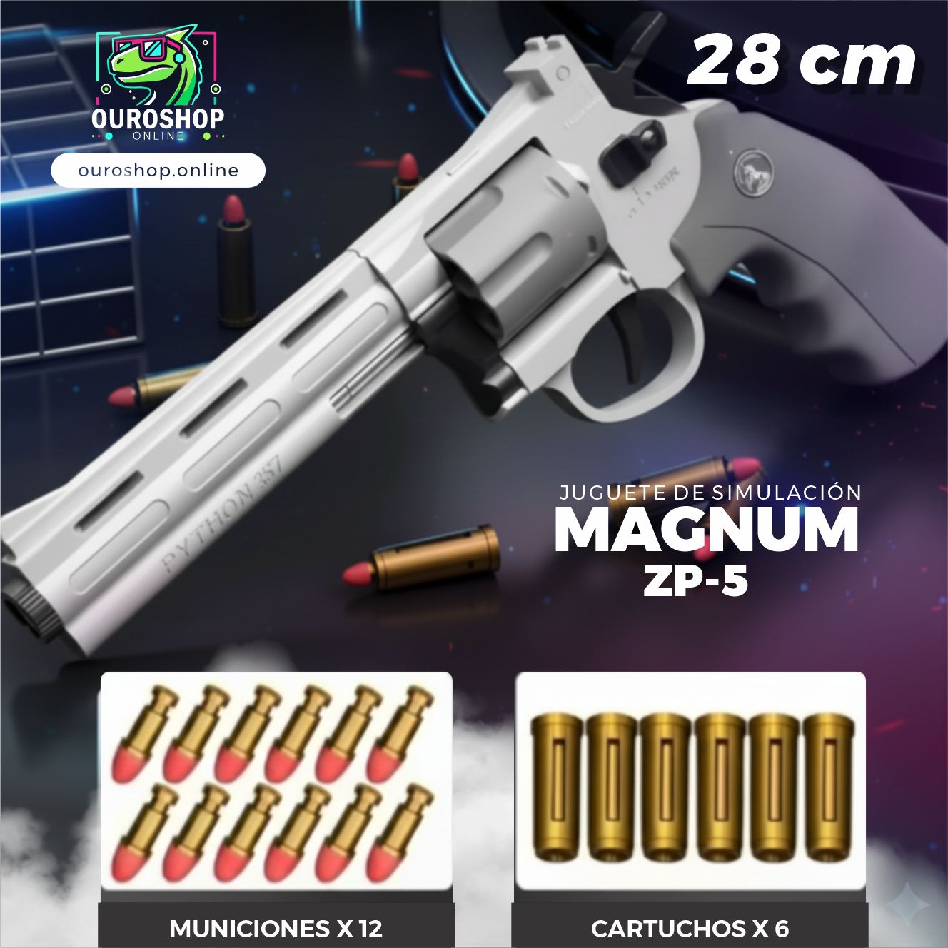 Magnum ZP-5 – Revólver de Juguete Mecánico | Tamaños 28 cm, 23 cm y 19 cm - Image 10