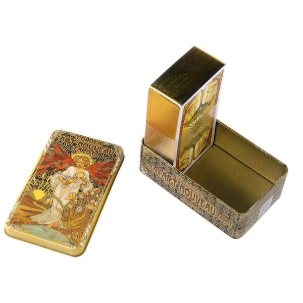 Tarot Golden Art Nouveau – 78 Cartas con Borde Dorado + Caja de Hojalata - Image 5