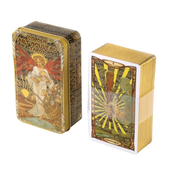 Tarot Golden Art Nouveau – 78 Cartas con Borde Dorado + Caja de Hojalata - Image 8