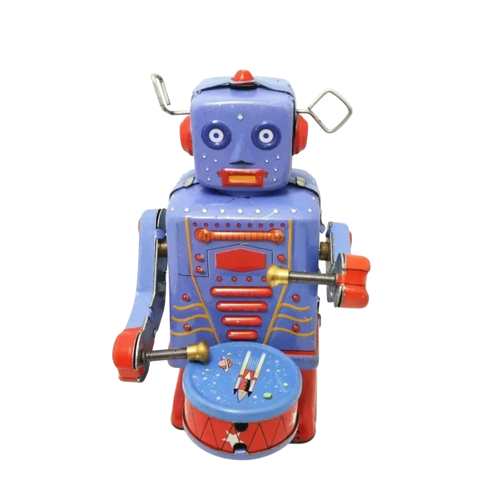 Robot de Tambor Mecánico – Juguete de Cuerda de Hojalata - Image 2