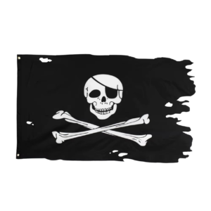 Bandera Pirata Jack Rackham “Jolly Roger” – Calavera con Cuchillo Doble (90x150cm)