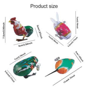 Set de Juguetes de Hojalata Vintage x4 – Mecanismo de Cuerda