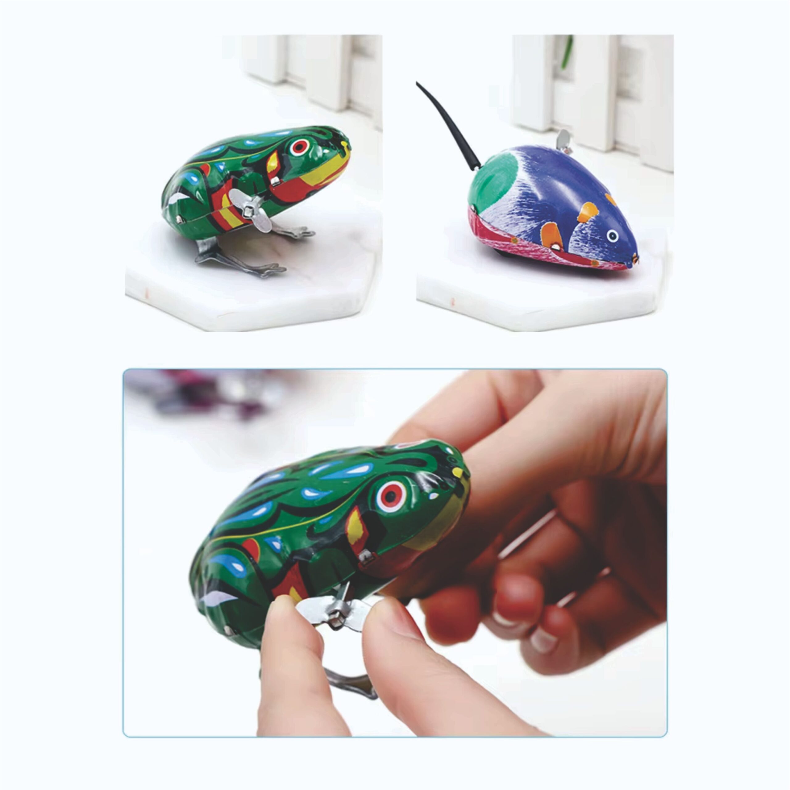 Set de Juguetes de Hojalata Vintage x4 – Mecanismo de Cuerda - Image 8