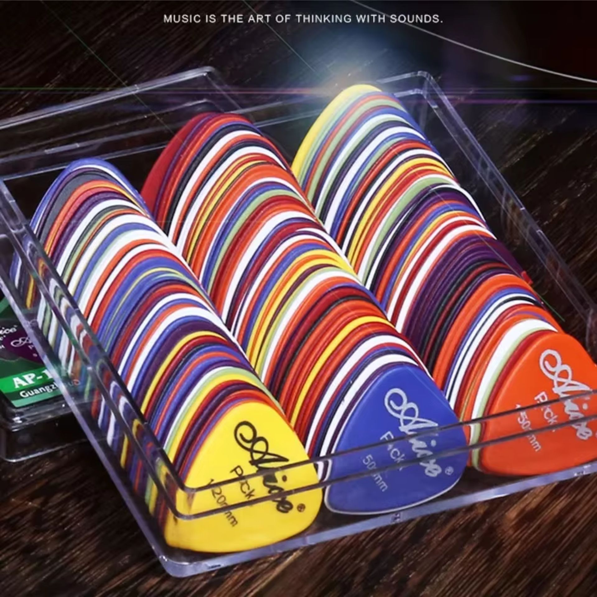 Púas de guitarra Multicolor – Paquete de 100 piezas en plástico ABS prémium - Image 4