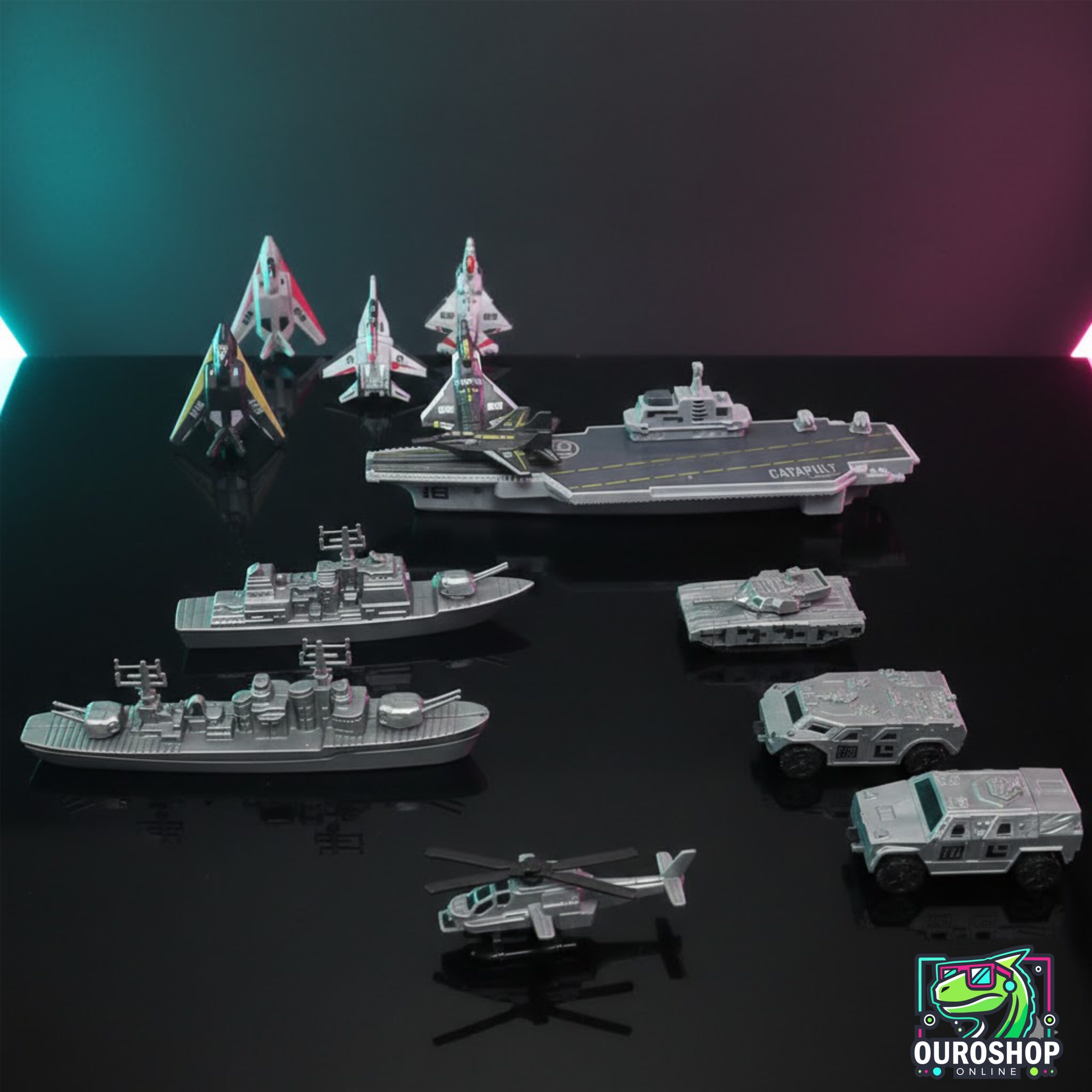 Set de Batalla Naval y Terrestre - Portaaviones con Lanzador de Aviones y Vehículos - Image 4