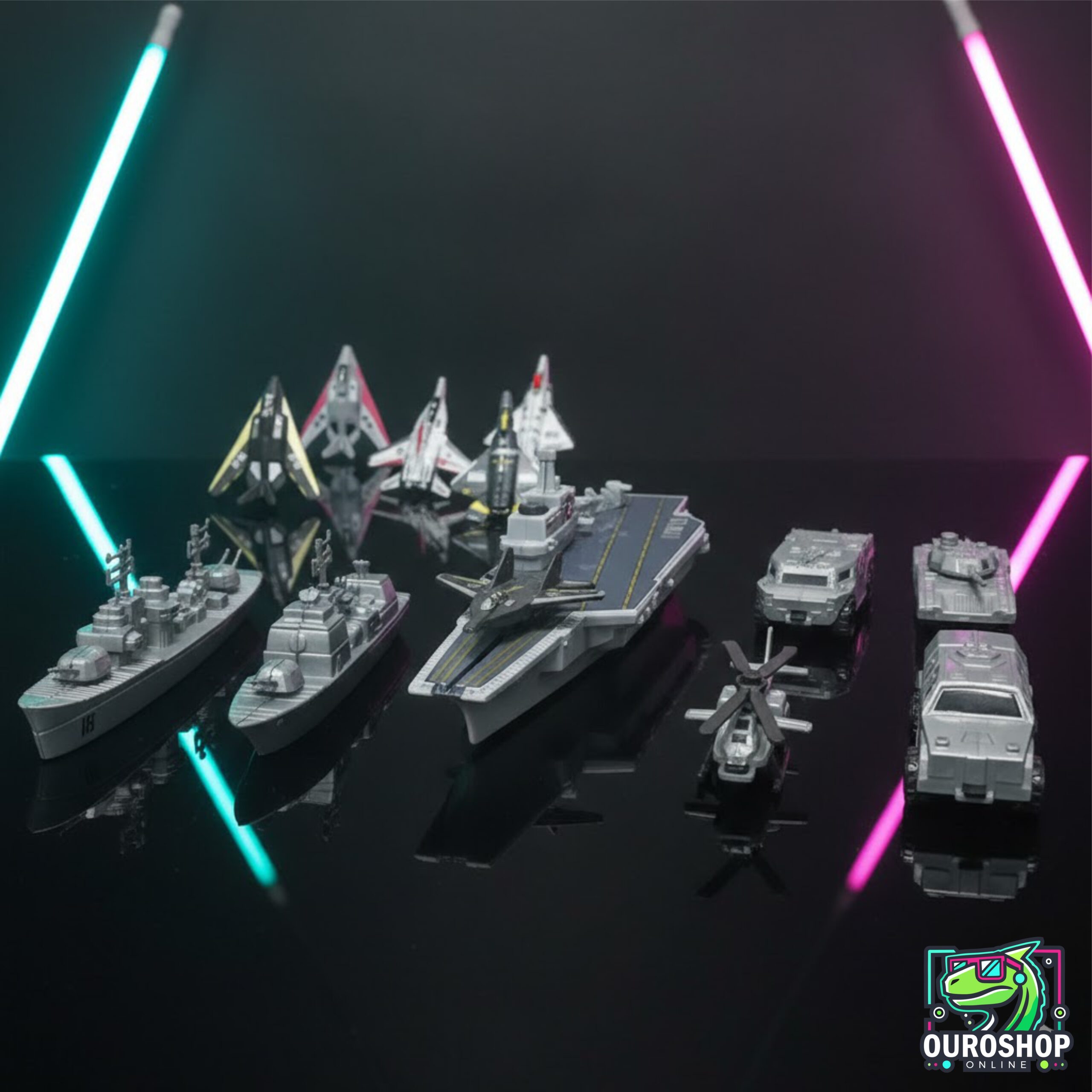 Set de Batalla Naval y Terrestre - Portaaviones con Lanzador de Aviones y Vehículos - Image 6